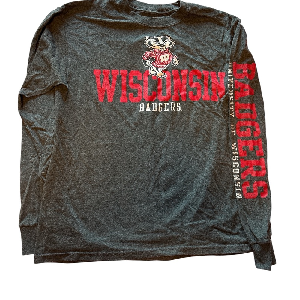 Wisconsin Badgers Gray Long Sleeve Shirt M